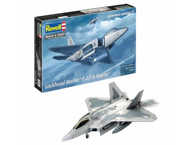 1:72 Revell 03858 Lockheed Martin F-22A Raptor Jet Fighter - Rev03858 1i - REV03858