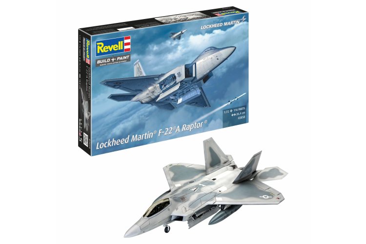 1:72 Revell 03858 Lockheed Martin F-22A Raptor Jet Fighter - Rev03858 1i - REV03858