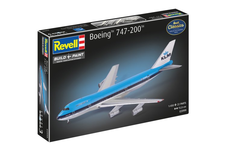1:450 Revell 03999 Boeing 747-200 KLM Jumbo Jet - Dutch Passenger Aircraft - Rev03999 4 - REV03999