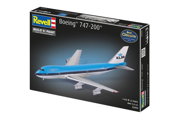 1:450 Revell 03999 Boeing 747-200 KLM Jumbo Jet - Dutch Passenger Aircraft - Rev03999 6 - REV03999