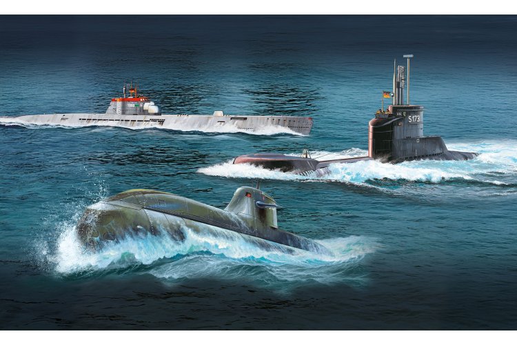 1:144 Revell 05186 &ndash; 70 Years Bundeswehr &ndash; 3 German Submarines &ndash; Exclusive Anniversary Edition - Rev05186 14 - REV05186