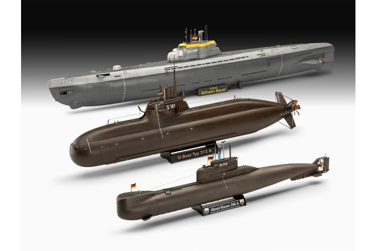 1:144 Revell 05186 &ndash; 70 Years Bundeswehr &ndash; 3 German Submarines &ndash; Exclusive Anniversary Edition - Rev05186 15 - REV05186