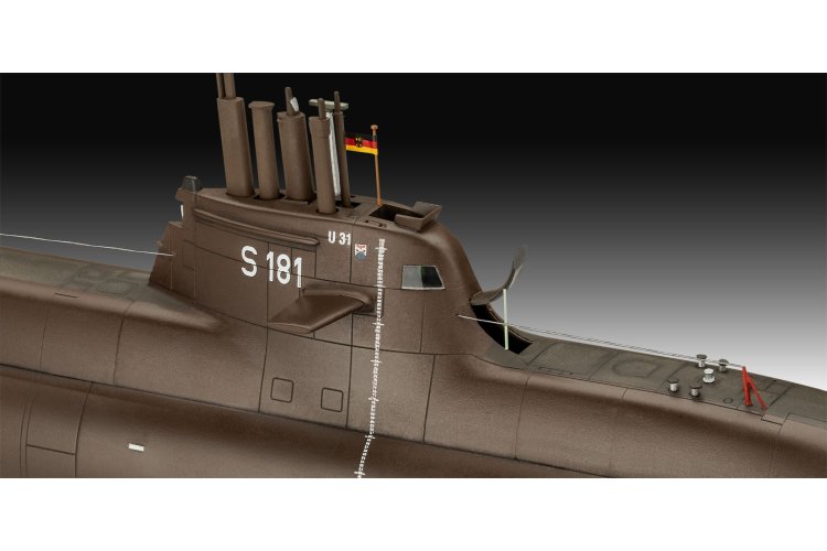 1:144 Revell 05186 &ndash; 70 Years Bundeswehr &ndash; 3 German Submarines &ndash; Exclusive Anniversary Edition - Rev05186 6 - REV05186