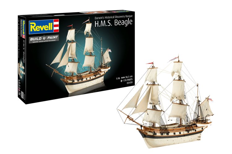 1:96 Revell 05458 H.M.S. Beagle - Darwin's Historical Discovery Barque - Ship - Rev05458 1x - REV05458