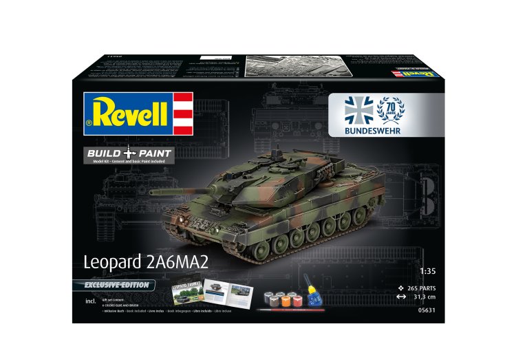 1:35 Revell 05631 - 70 Jaar Bundeswehr Leopard 2 A6A2 - Exclusieve Editie - Duitse Tank - Geschenkset - Rev05631 14 - REV05631