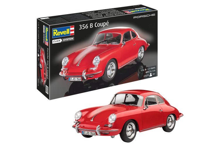 1:16 Revell 07679 Porsche 356 B Coup&eacute; - 75 Years Plastic Modelling - Duitse Klassieke Sportauto - Easy-Click - Rev07679 1a - REV07679