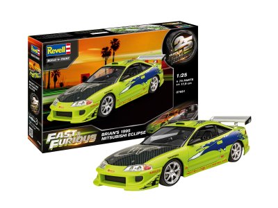 1:25 Revell 07691 Fast & Furious Brian's 1995 Mitsubishi Eclipse Car - Rev07691 1i - REV07691