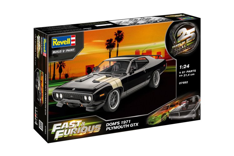 1:24 Revell 07692 25 Years of Fast & Furious - Dominic's 1971 Plymouth GTX - American Muscle Car - Rev07692 11 - REV07692