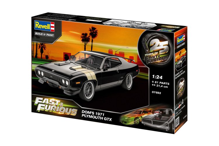 1:24 Revell 07692 25 Years of Fast & Furious - Dominic's 1971 Plymouth GTX - American Muscle Car - Rev07692 13 - REV07692