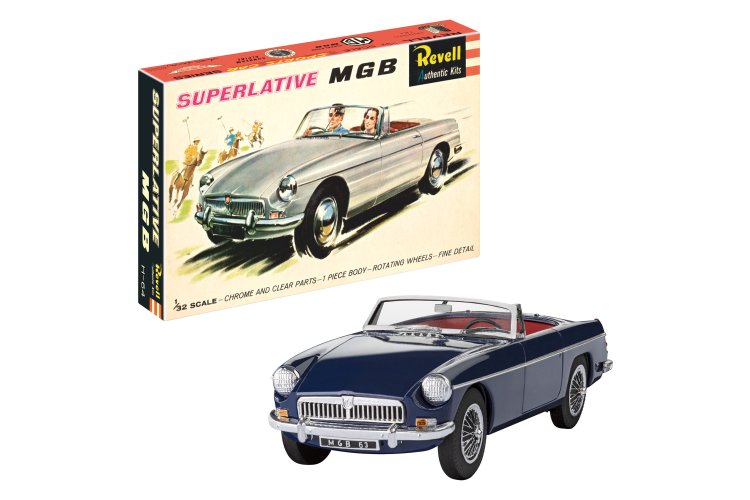 1:32 Revell 07753 MGB Roadster - 75 Years Plastic Modelbuilding - Britse Klassieke Sportauto - Rev07753 1 - REV07753