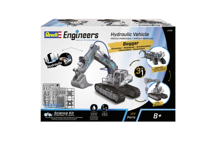 1:24 Revell 21305 Hydraulic Excavator - Engineers - 3 Build Options - Rev21305 3 - REV21305