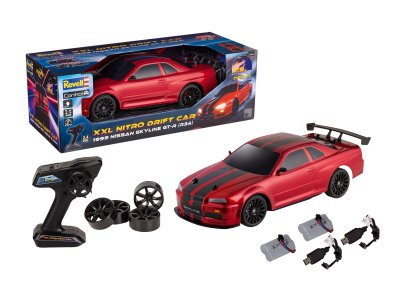 1:10 Revell 24585 RC Auto - 1999 Nissan Skyline GT-R R34 - XXL Nitro Drift Car - 4WD - 2,4 GHz - Rev24585 1 - REV24585