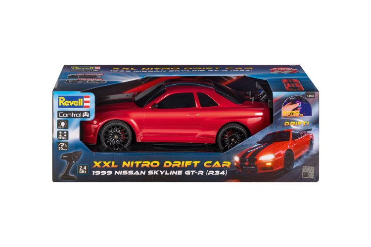 1:10 Revell 24585 RC Auto - 1999 Nissan Skyline GT-R R34 - XXL Nitro Drift Car - 4WD - 2,4 GHz - Rev24585 15 - REV24585