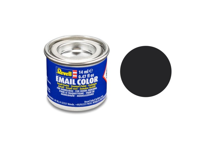 Revell #6 Tar Black - Matt - RAL9021 - Enamel - 14ml - Rev32106 xs - REV32106-XS