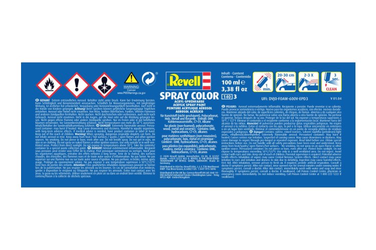 Revell #200 RBR Blue - Metallic - Acryl Spray - 100ml - Rev34200 2 - REV34200