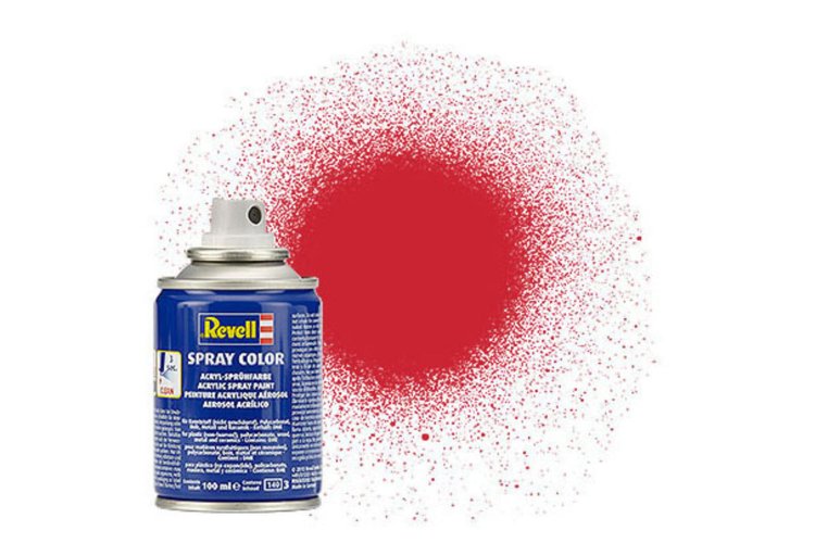 Revell #330 Fire Red - Satin  - Acryl spray - 100ml - Rev34330 1 - REV34330