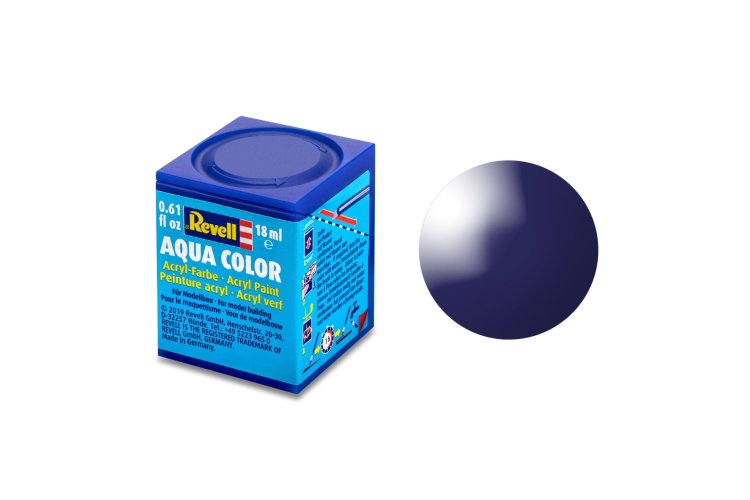Revell Aqua  #54 Night Blue - Gloss - RAL5022 - Acryl - 18ml - Rev36154 xs 1 - REV36154-XS