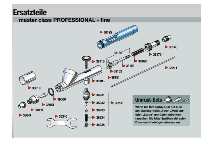 Revell 39108 Airbrush Spray Gun - Master Class Professional - Rev39108 3 - REV39108