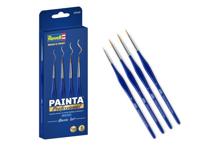 Revell 39560 Painta Professional - Basic Set - Maat 00, 1, 2, 3 - Synthetische Penselen voor Modelbouw en Hobby - Rev39560 xs 1 - REV39560-XS