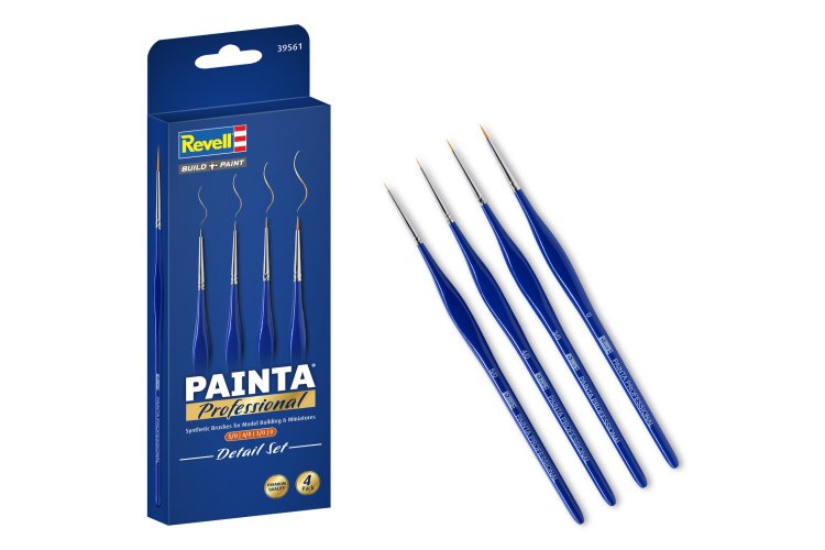 Revell 39561 Painta Professional &ndash; Detail Set &ndash; Size 5/0, 4/0, 3/0, 0 &ndash; Synthetic Brushes for Model Building and Hobby - Rev39561 xs 1 - REV39561-XS