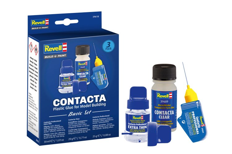 Revell 39618 Contacta Glue Basic Set for Model Building - 39600 Extra Thin - 39604 Professional - 39609 Clear - Rev39618 1b - REV39618