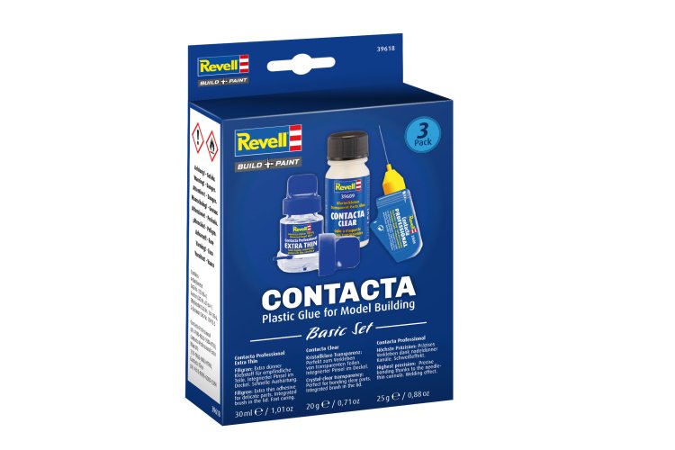 Revell 39618 Contacta Glue Basic Set for Model Building - 39600 Extra Thin - 39604 Professional - 39609 Clear - Rev39618 2b - REV39618