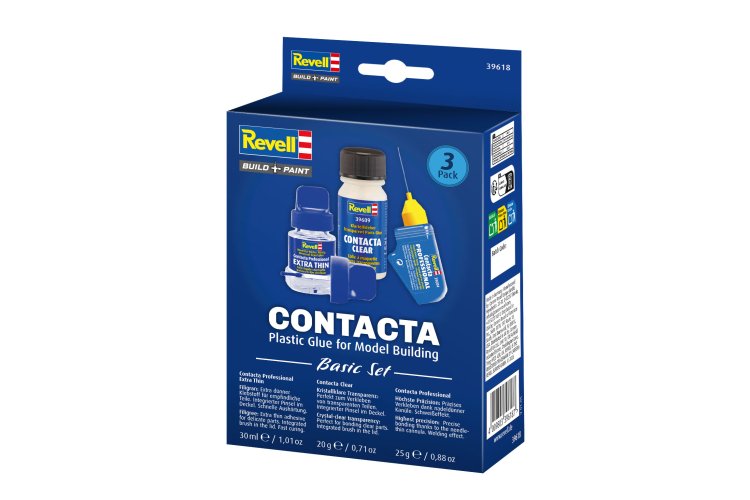 Revell 39618 Contacta Glue Basic Set for Model Building - 39600 Extra Thin - 39604 Professional - 39609 Clear - Rev39618 4b - REV39618