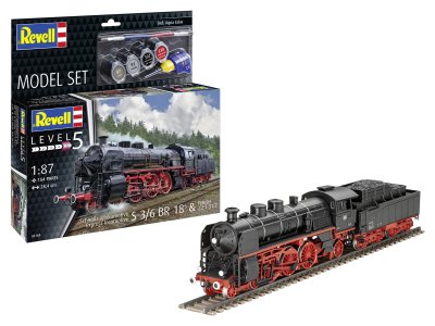 1:87 Revell 62168 Express locomotive  S3/6 BR18(5) with Tender 2-2-T - Model Set - Rev62168 1a - REV62168