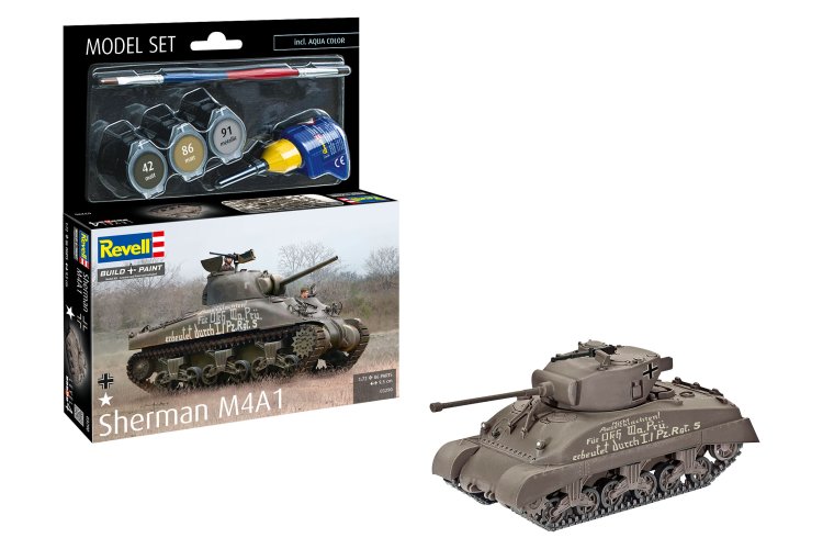 1:72 Revell 63290 Sherman M4A1 Tank - Model Set - Rev63290 1x - REV63290