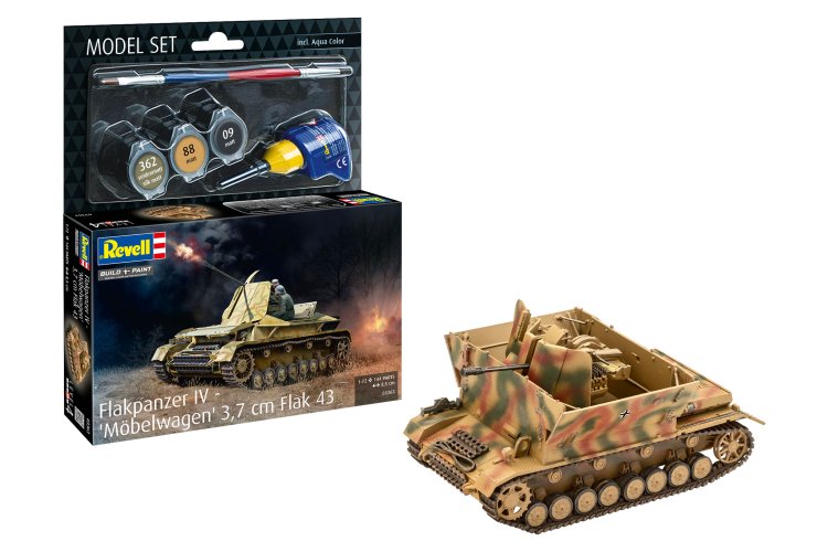 1:72 Revell 63363 Duitse Flakpanzer IV M&ouml;belwagen 3,7 cm Flak 43 WWII - Tank - Model Set - Rev63363 1 - REV63363