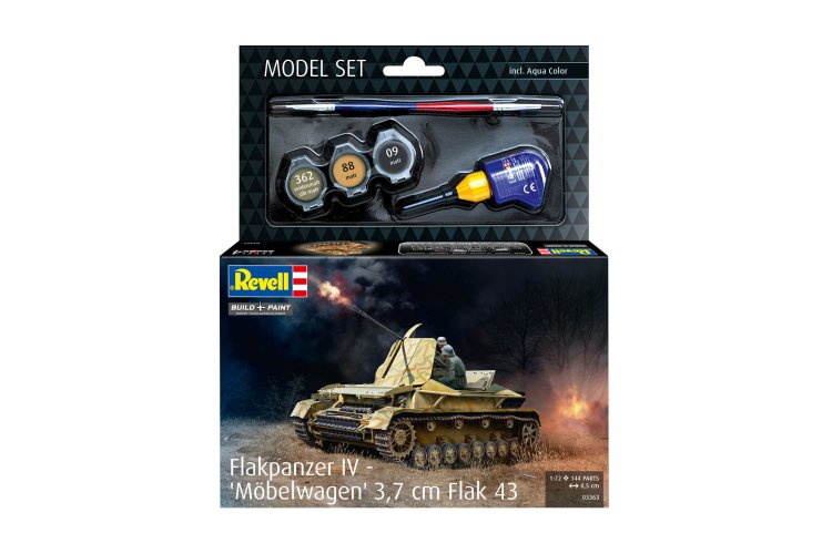 1:72 Revell 63363 Duitse Flakpanzer IV M&ouml;belwagen 3,7 cm Flak 43 WWII - Tank - Model Set - Rev63363 7 - REV63363