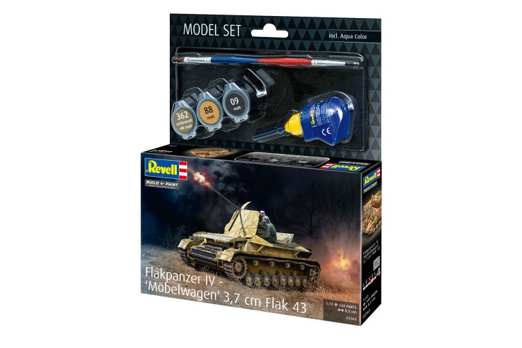 1:72 Revell 63363 Duitse Flakpanzer IV M&ouml;belwagen 3,7 cm Flak 43 WWII - Tank - Model Set - Rev63363 8 - REV63363
