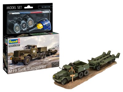 1:76 Revell 63364 M19 Tank Transporter - Militaire Vrachtwagen met Aanhanger - Model Set - Rev63364 1x - REV63364