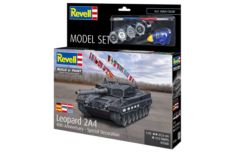 1:35 Revell 63368 Leopard 2A4 - 40th Anniversary - Special Decoration - German Main Battle Tank - Model Set - Rev63368 12 - REV63368
