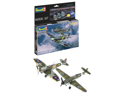 1:72 Revell 63710 Messerschmitt Bf 109G-10 & Spitfire Mk.V WWII - 2 Fighter Aircraft - Combat Set - Model Set - Rev63710 1 - REV63710