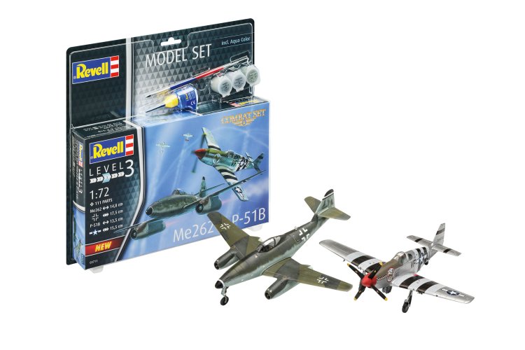 1:72 Revell 63711 Messerschmitt Me 262 & P-51B Mustang WWII - 2 Fighter Aircraft - Model Set - Rev63711 1 1 - REV63711