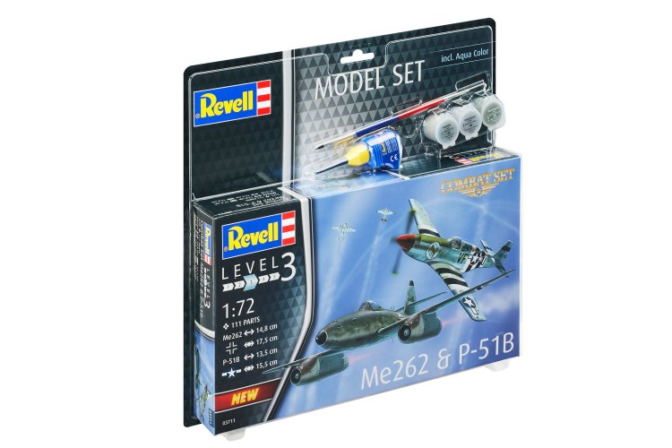 1:72 Revell 63711 Messerschmitt Me 262 & P-51B Mustang WWII - 2 Fighter Aircraft - Model Set - Rev63711 15 - REV63711