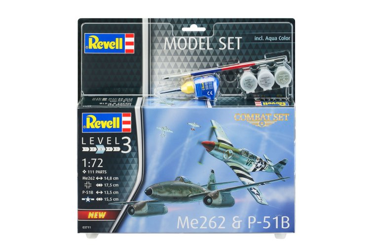 1:72 Revell 63711 Messerschmitt Me 262 & P-51B Mustang WWII - 2 Fighter Aircraft - Model Set - Rev63711 16 - REV63711