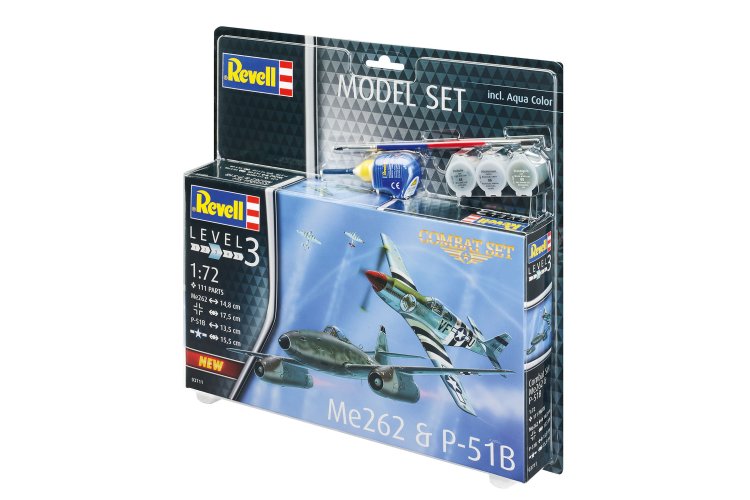1:72 Revell 63711 Messerschmitt Me 262 & P-51B Mustang WWII - 2 Fighter Aircraft - Model Set - Rev63711 17 - REV63711