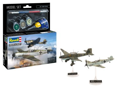 1:144 Revell 63770 Messerschmitt Bf109E & Junkers Ju87B Stuka - Propeller Aircraft - Model Set - Rev63770 1x - REV63770