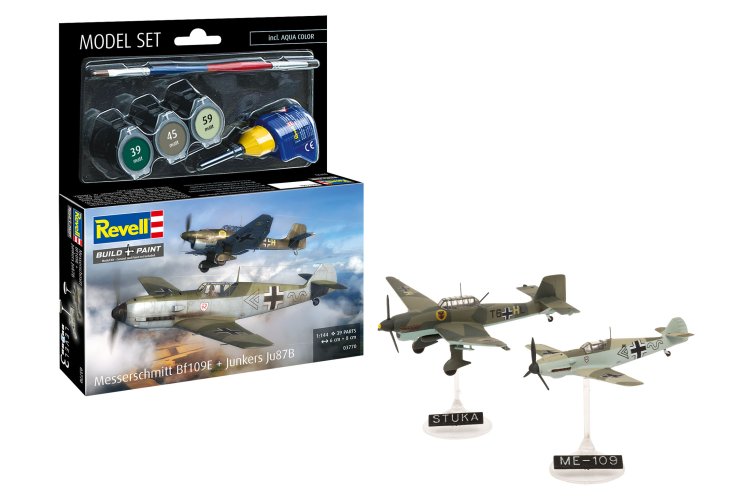1:144 Revell 63770 Messerschmitt Bf109E & Junkers Ju87B Stuka - Propeller Aircraft - Model Set - Rev63770 1x - REV63770