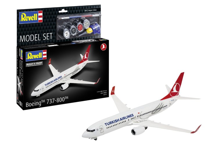 1:144 Revell 63772 Boeing 737-800 - Turkish Airlines - Passagiersvliegtuig - Model Set - Rev63772 1 - REV63772