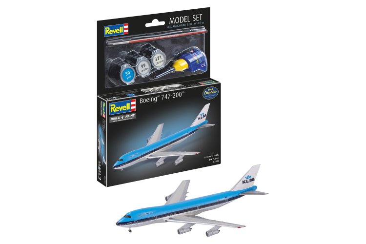 1:450 Revell 63999 Boeing 747-200 KLM Jumbo Jet - Dutch Passenger Aircraft - Model Set - Rev63999 1 1 - REV63999
