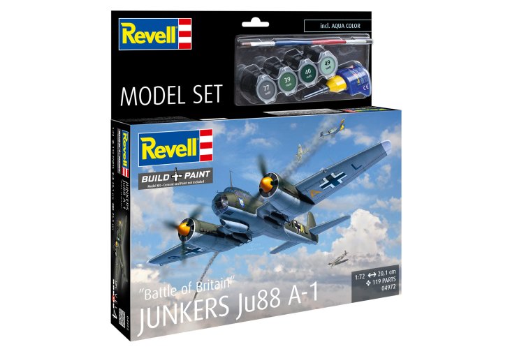 1:72 Revell 64972 Junkers Ju88 A-1 - Battle of Britain - Propeller Aircraft - Model Set - Rev64972 21 - REV64972