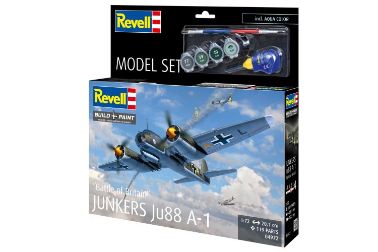 1:72 Revell 64972 Junkers Ju88 A-1 - Battle of Britain - Propeller Aircraft - Model Set - Rev64972 23 - REV64972