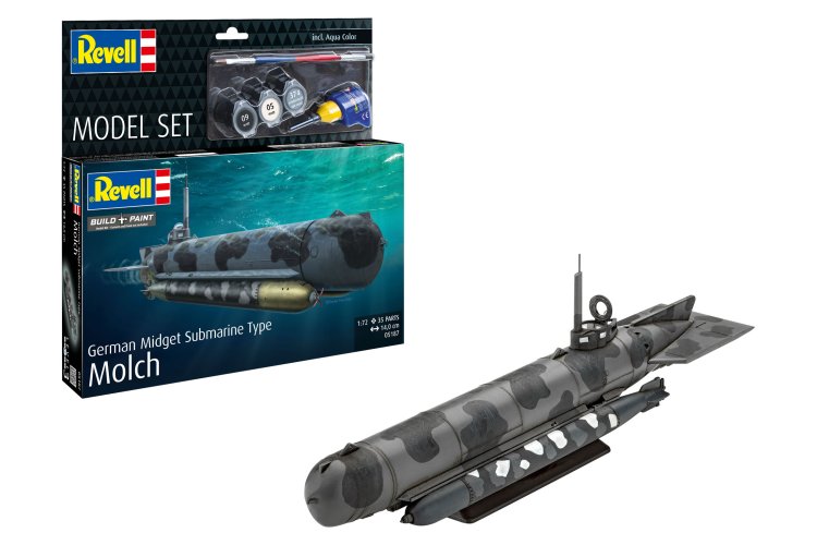 1:72 Revell 65187 Duitse Midget Submarine Type Molch WWII - Onderzee&euml;r - Model Set - Rev65187 1 - REV65187