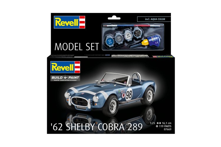 1:25 Revell 67669  62 Shelby Cobra 289 Car - Model Set - Rev67669 12 - REV67669