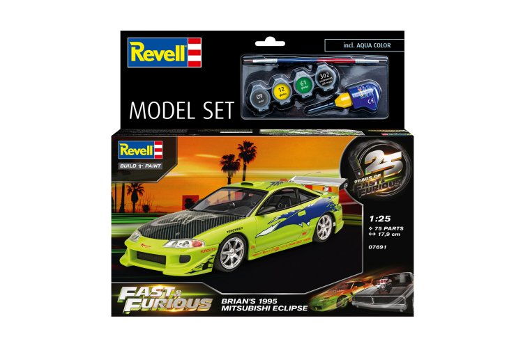 1:25 Revell 67691 Fast & Furious Brian's 1995 Mitsubishi Eclipse - Model Set - Rev67691 12 - REV67691