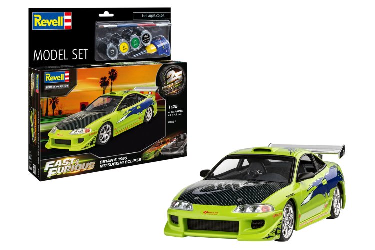 1:25 Revell 67691 Fast & Furious Brian's 1995 Mitsubishi Eclipse - Model Set - Rev67691 1x - REV67691