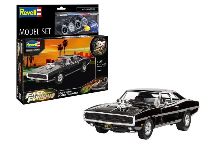 1:25 Revell 67693 Fast & Furious - Dominics 1970 Dodge Charger - Model Set - Rev67693 1x - REV67693